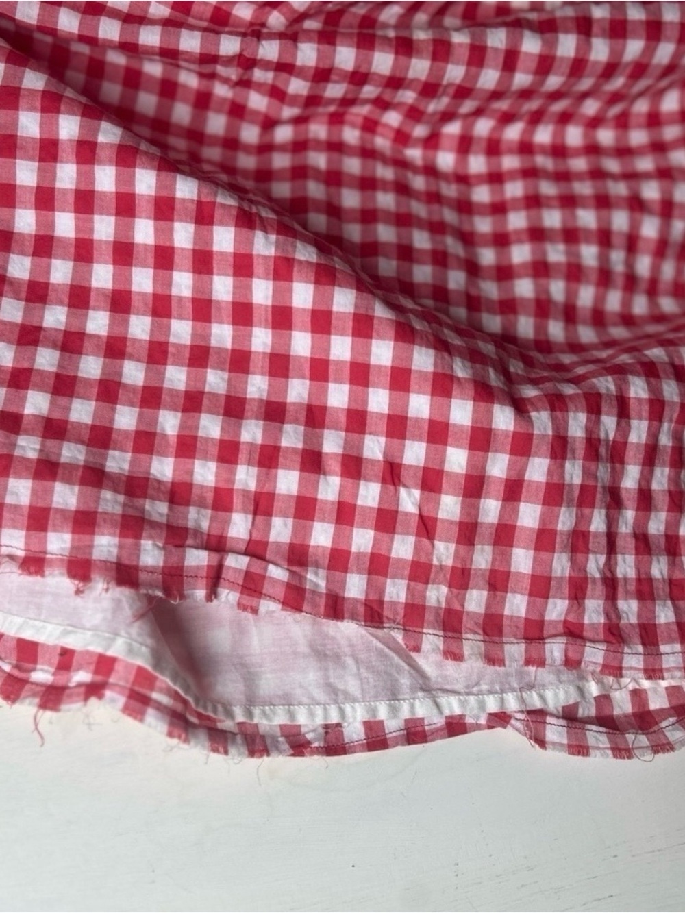 Sula Red White Gingham Cotton Maxi Dress Oversized Lagenlook Prairie Size XS - Picture 6 of 12